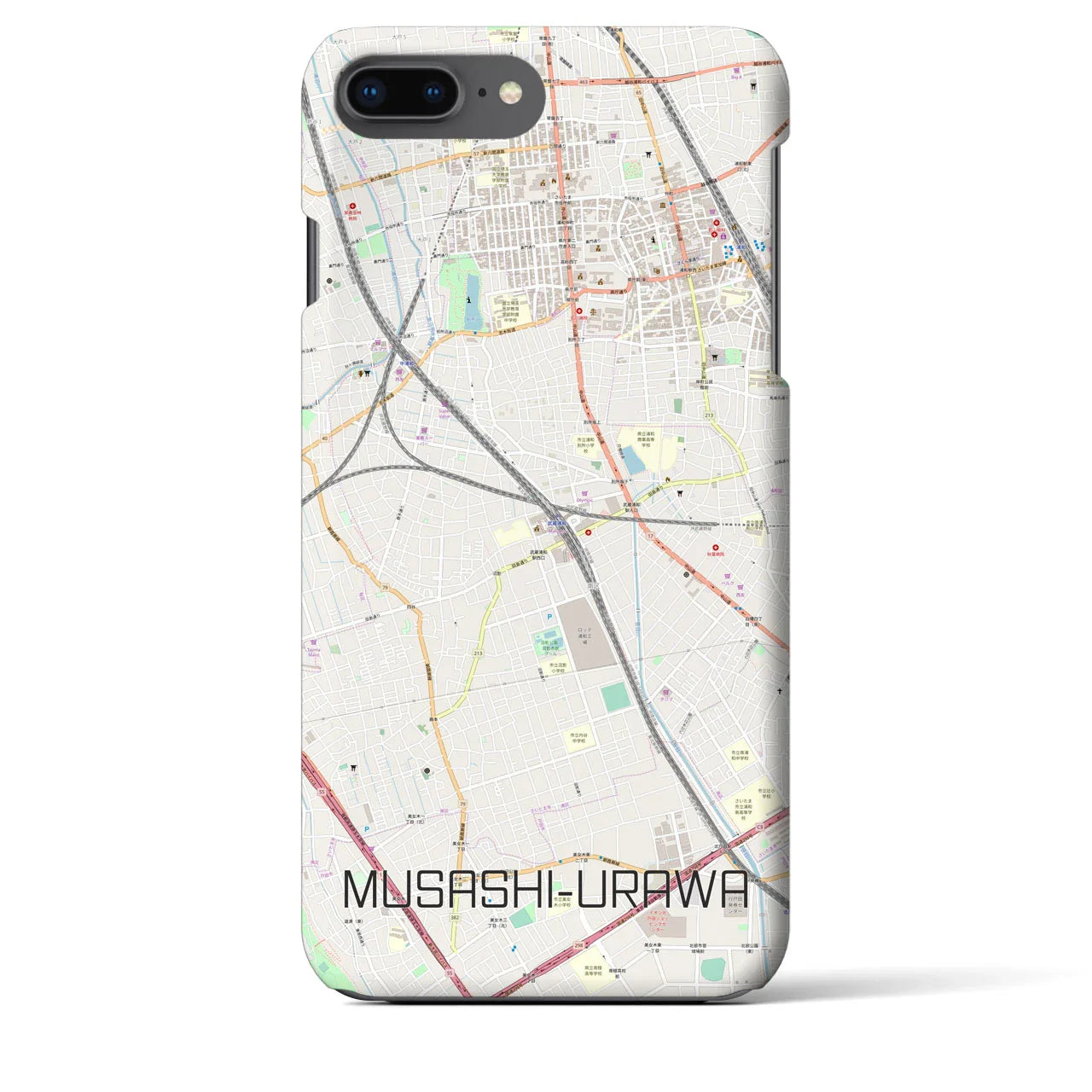 【武蔵浦和(埼玉県)】地図柄iPhoneケース(バックカバータイプ)