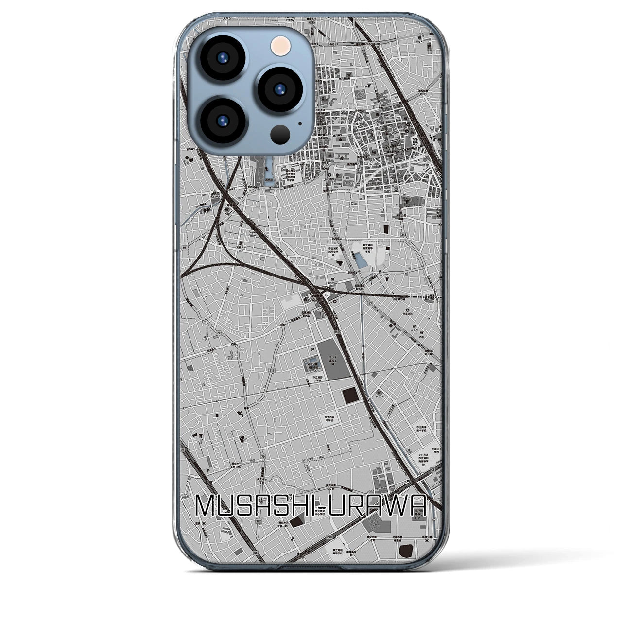 【武蔵浦和(埼玉県)】地図柄iPhoneケース(クリアタイプ)