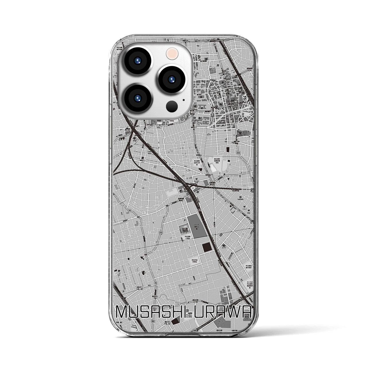 【武蔵浦和(埼玉県)】地図柄iPhoneケース(クリアタイプ)