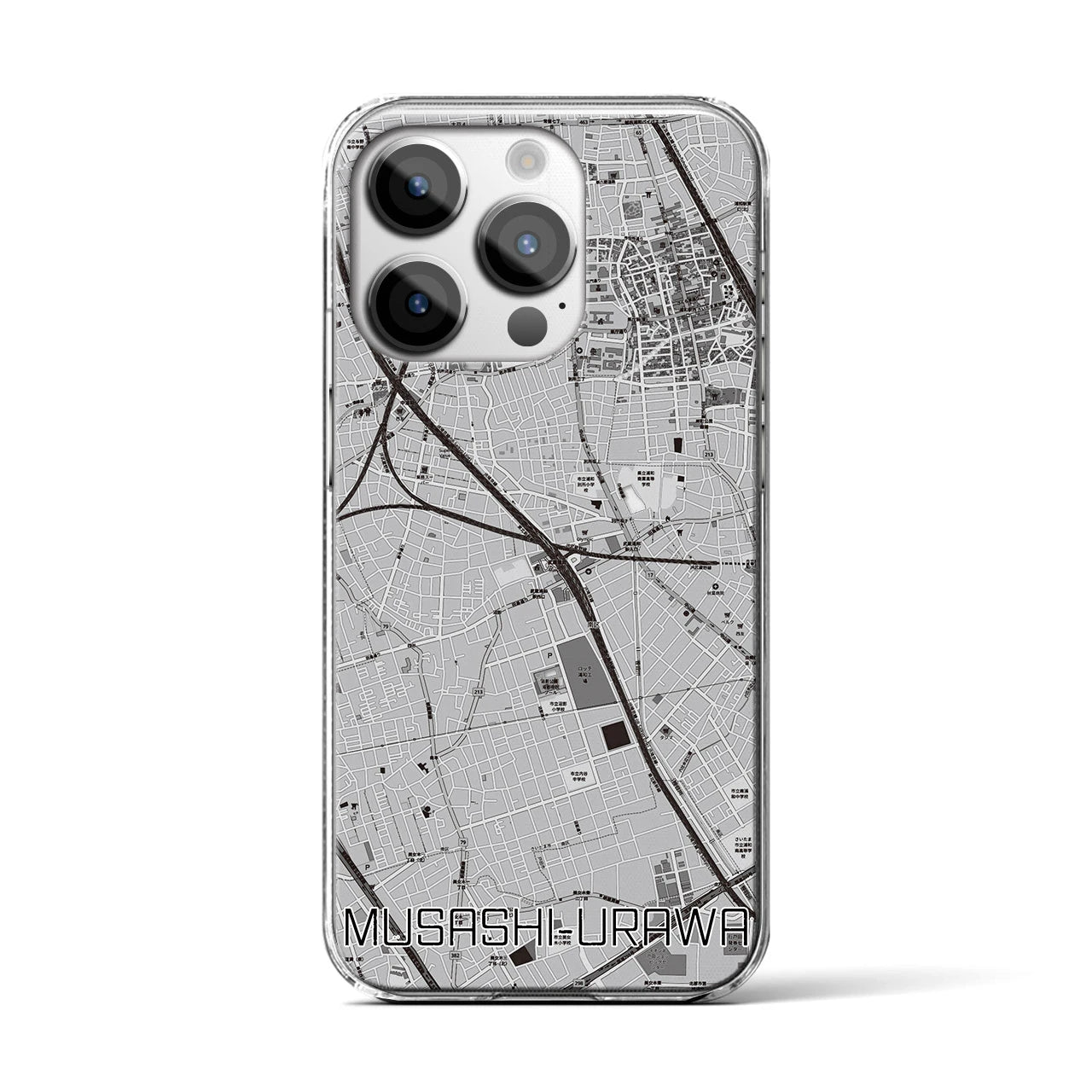 【武蔵浦和(埼玉県)】地図柄iPhoneケース(クリアタイプ)