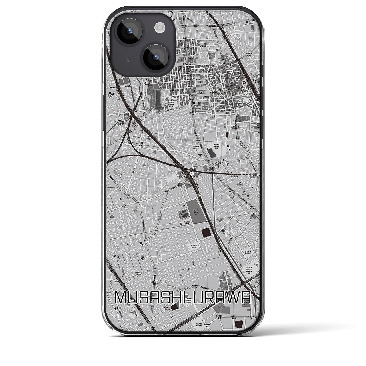 【武蔵浦和(埼玉県)】地図柄iPhoneケース(クリアタイプ)