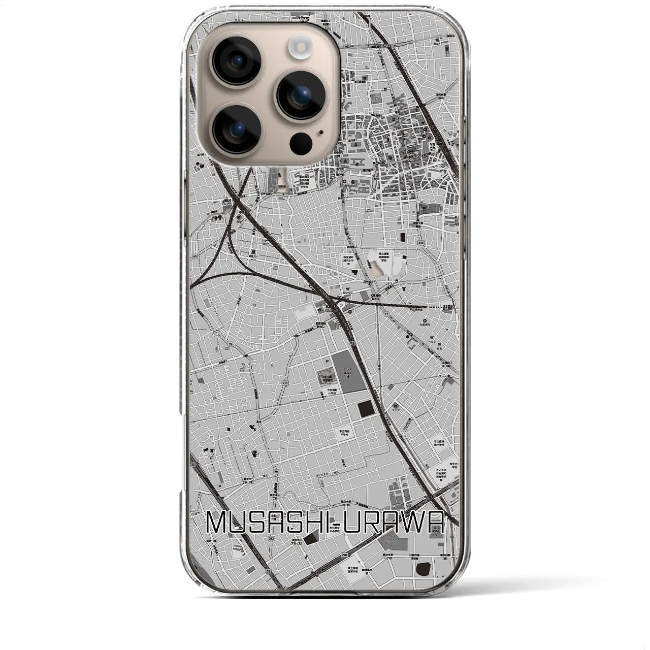 【武蔵浦和(埼玉県)】地図柄iPhoneケース(クリアタイプ)