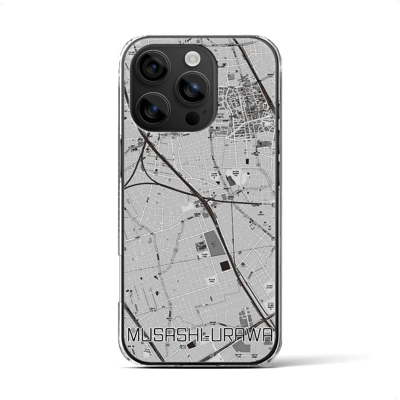 【武蔵浦和(埼玉県)】地図柄iPhoneケース(クリアタイプ)