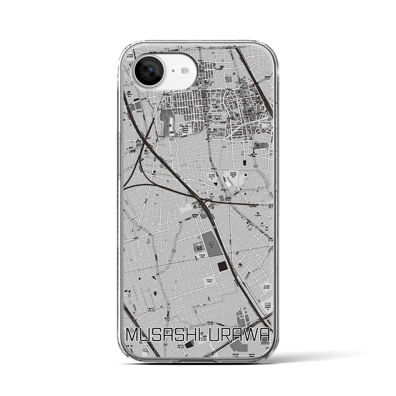 【武蔵浦和(埼玉県)】地図柄iPhoneケース(クリアタイプ)