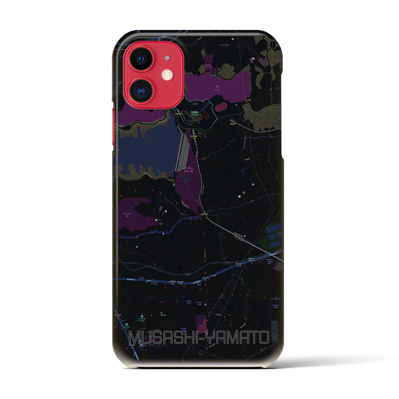 【武蔵大和(東京都)】地図柄iPhoneケース(バックカバータイプ)