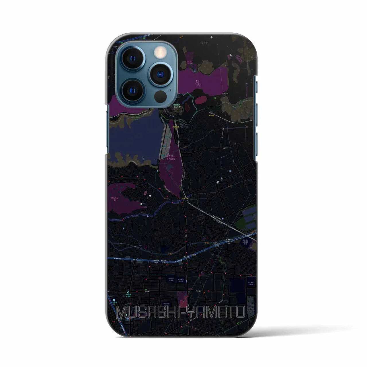 【武蔵大和(東京都)】地図柄iPhoneケース(バックカバータイプ)