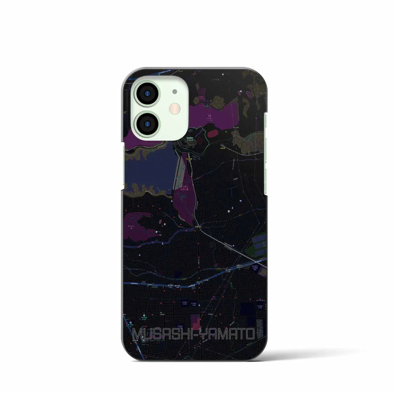【武蔵大和(東京都)】地図柄iPhoneケース(バックカバータイプ)