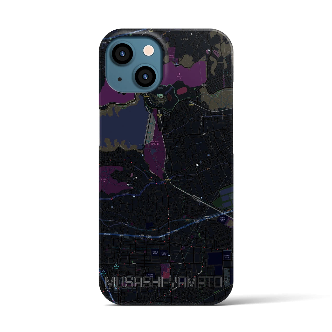 【武蔵大和(東京都)】地図柄iPhoneケース(バックカバータイプ)