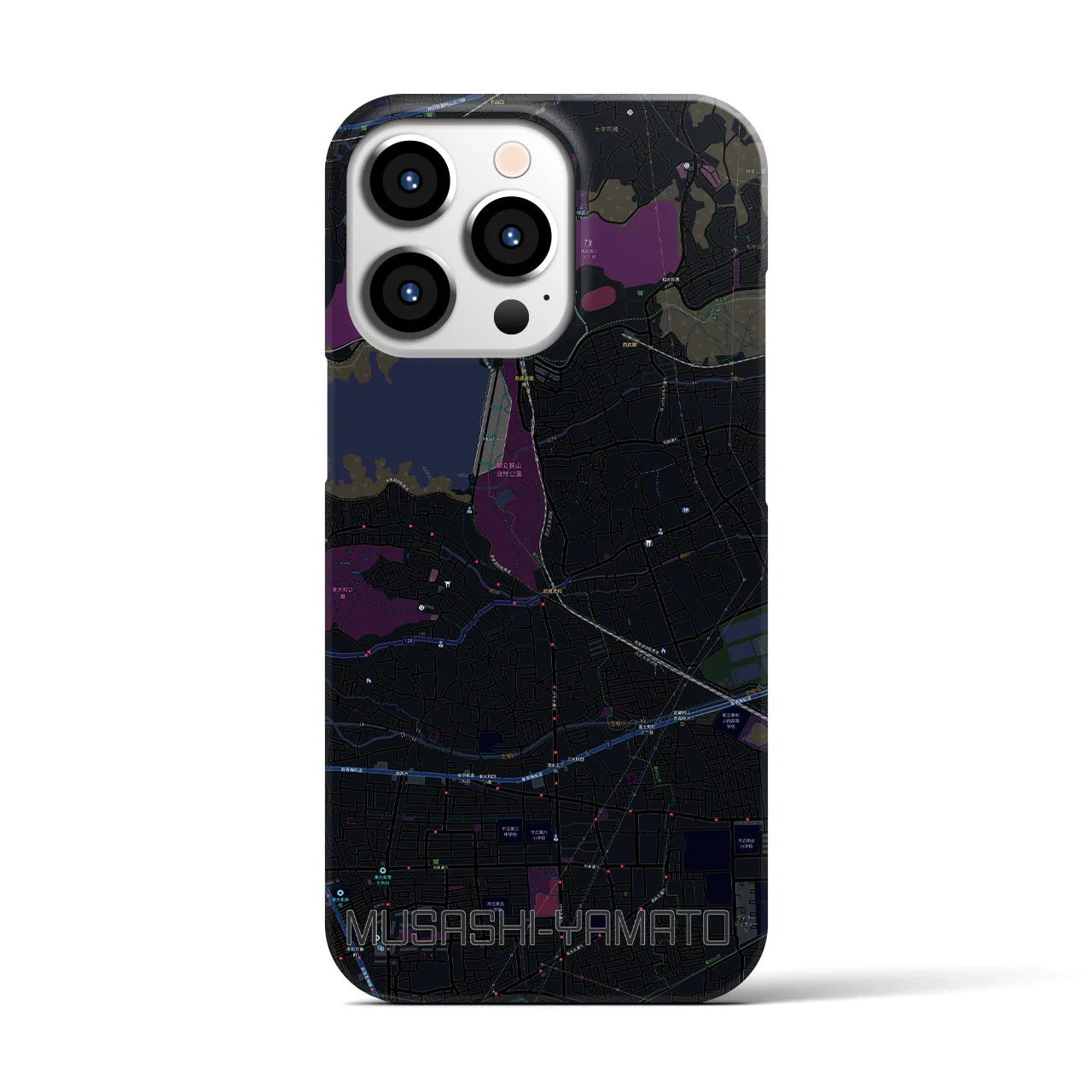 【武蔵大和(東京都)】地図柄iPhoneケース(バックカバータイプ)