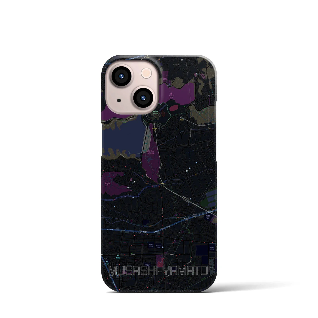 【武蔵大和(東京都)】地図柄iPhoneケース(バックカバータイプ)