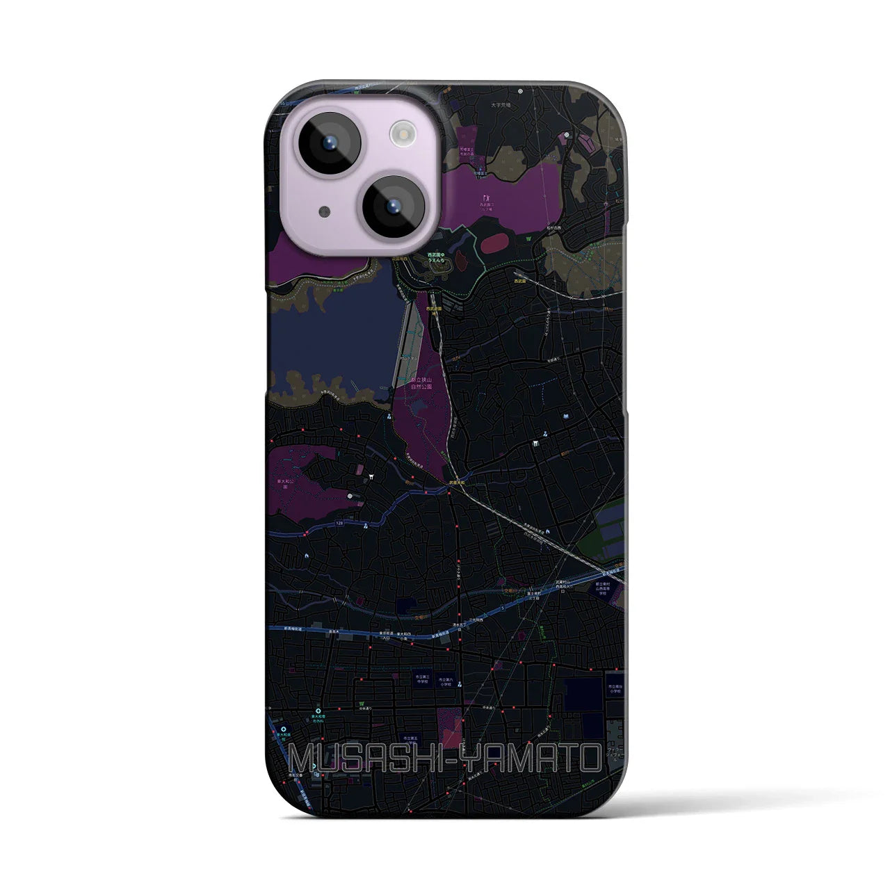 【武蔵大和(東京都)】地図柄iPhoneケース(バックカバータイプ)