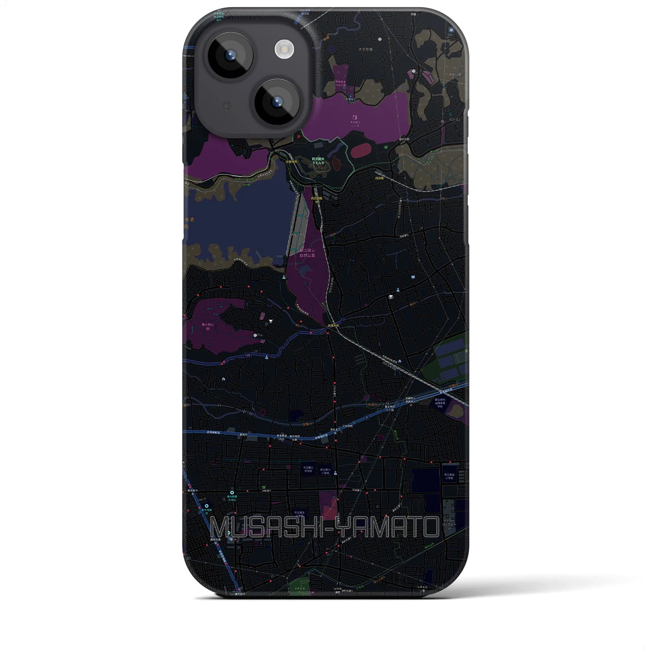 【武蔵大和(東京都)】地図柄iPhoneケース(バックカバータイプ)