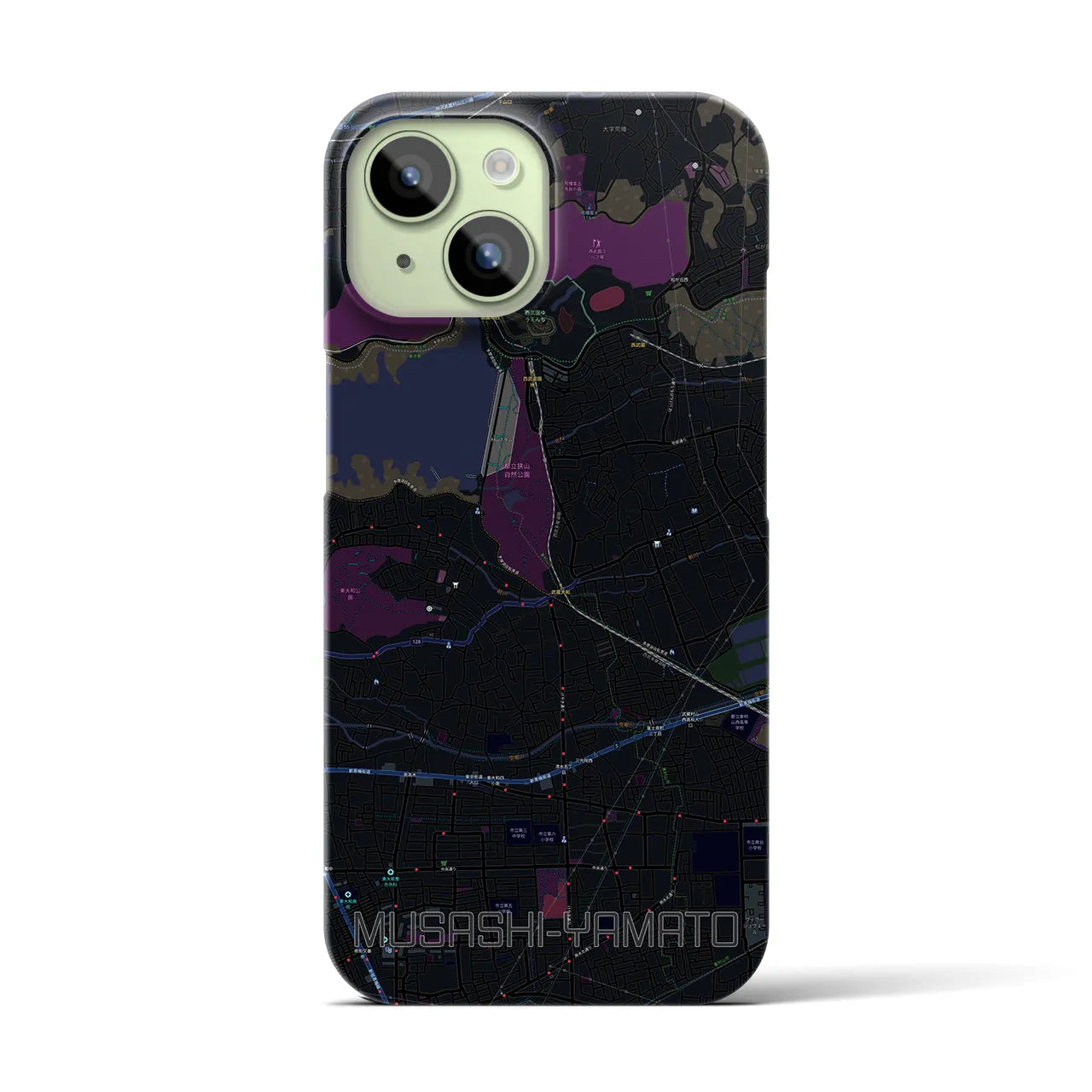 【武蔵大和(東京都)】地図柄iPhoneケース(バックカバータイプ)