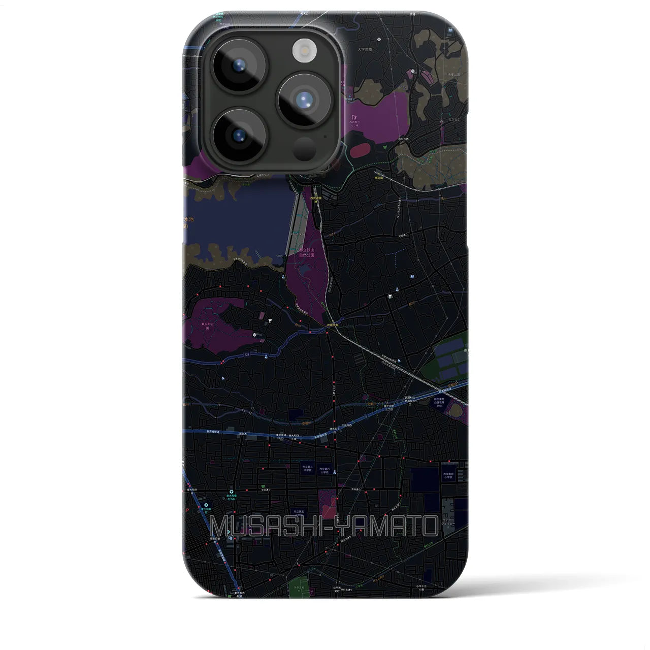 【武蔵大和(東京都)】地図柄iPhoneケース(バックカバータイプ)