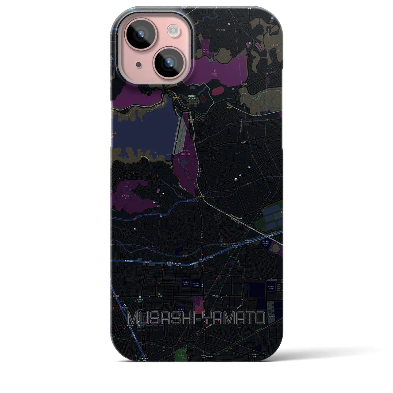 【武蔵大和(東京都)】地図柄iPhoneケース(バックカバータイプ)