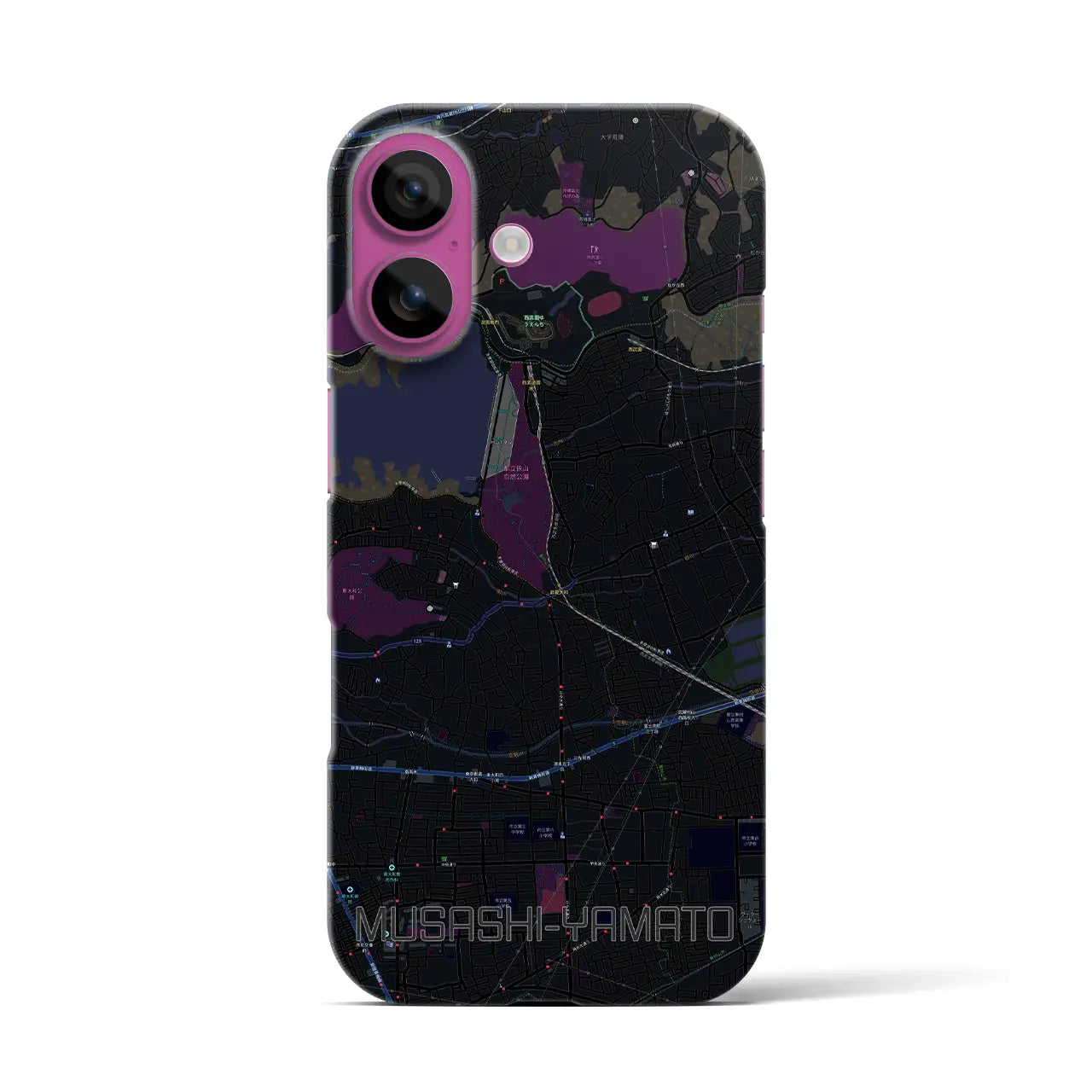 【武蔵大和(東京都)】地図柄iPhoneケース(バックカバータイプ)