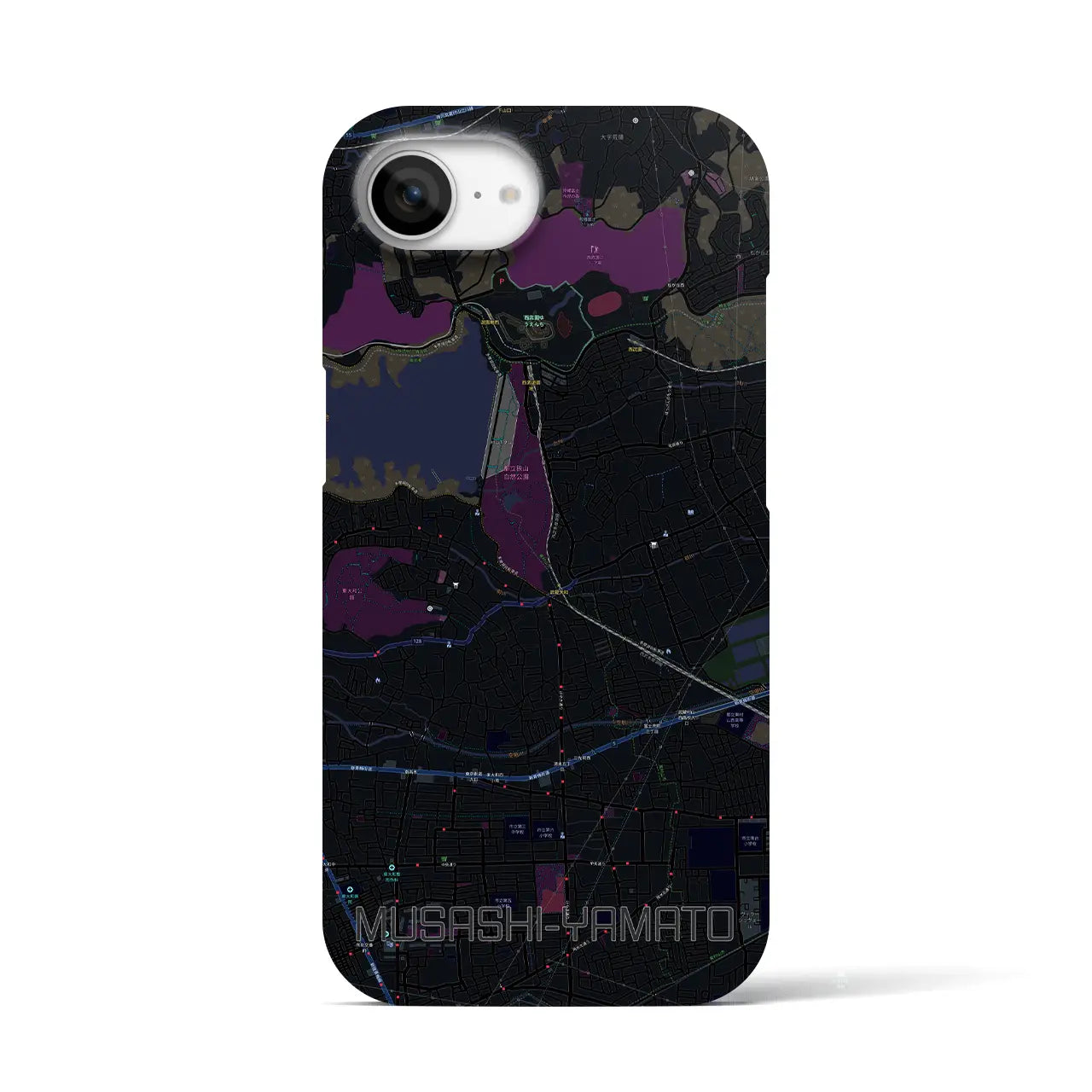 【武蔵大和(東京都)】地図柄iPhoneケース(バックカバータイプ)