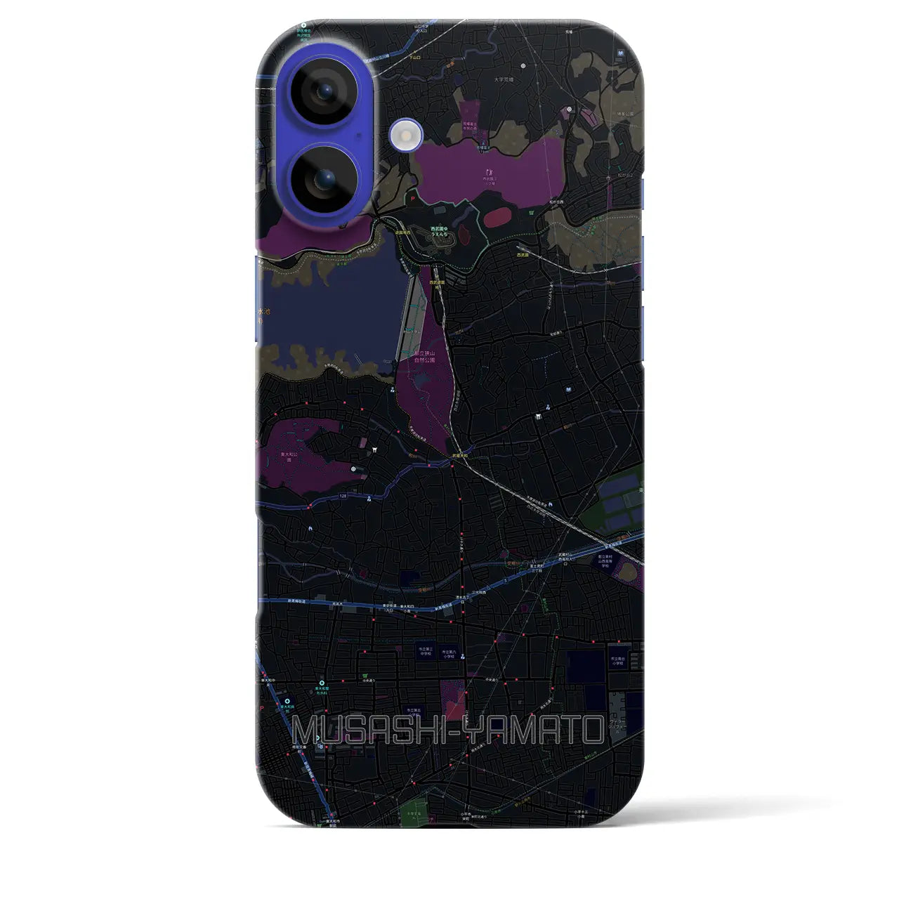 【武蔵大和(東京都)】地図柄iPhoneケース(バックカバータイプ)