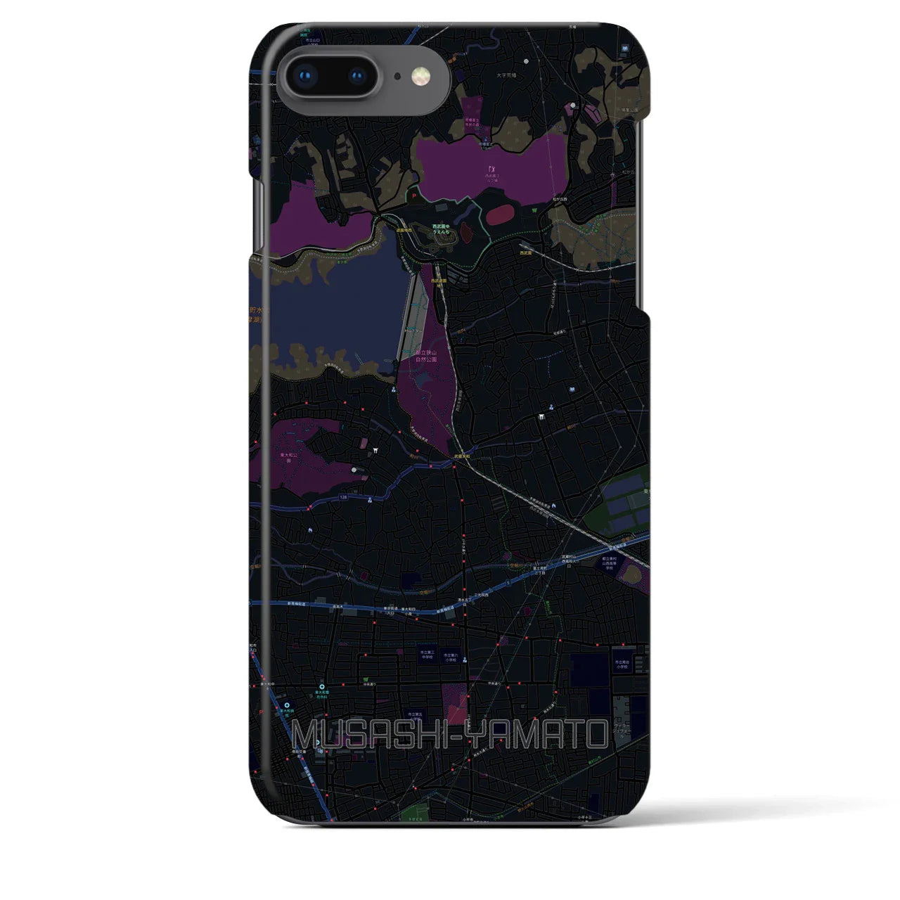 【武蔵大和(東京都)】地図柄iPhoneケース(バックカバータイプ)