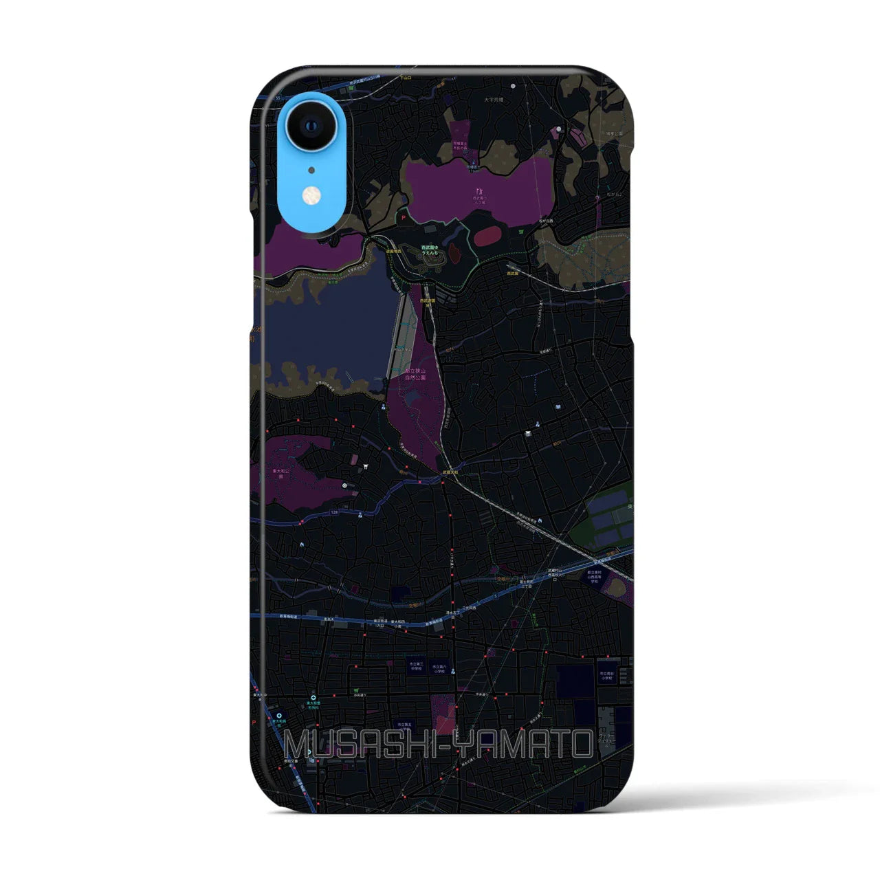 【武蔵大和(東京都)】地図柄iPhoneケース(バックカバータイプ)