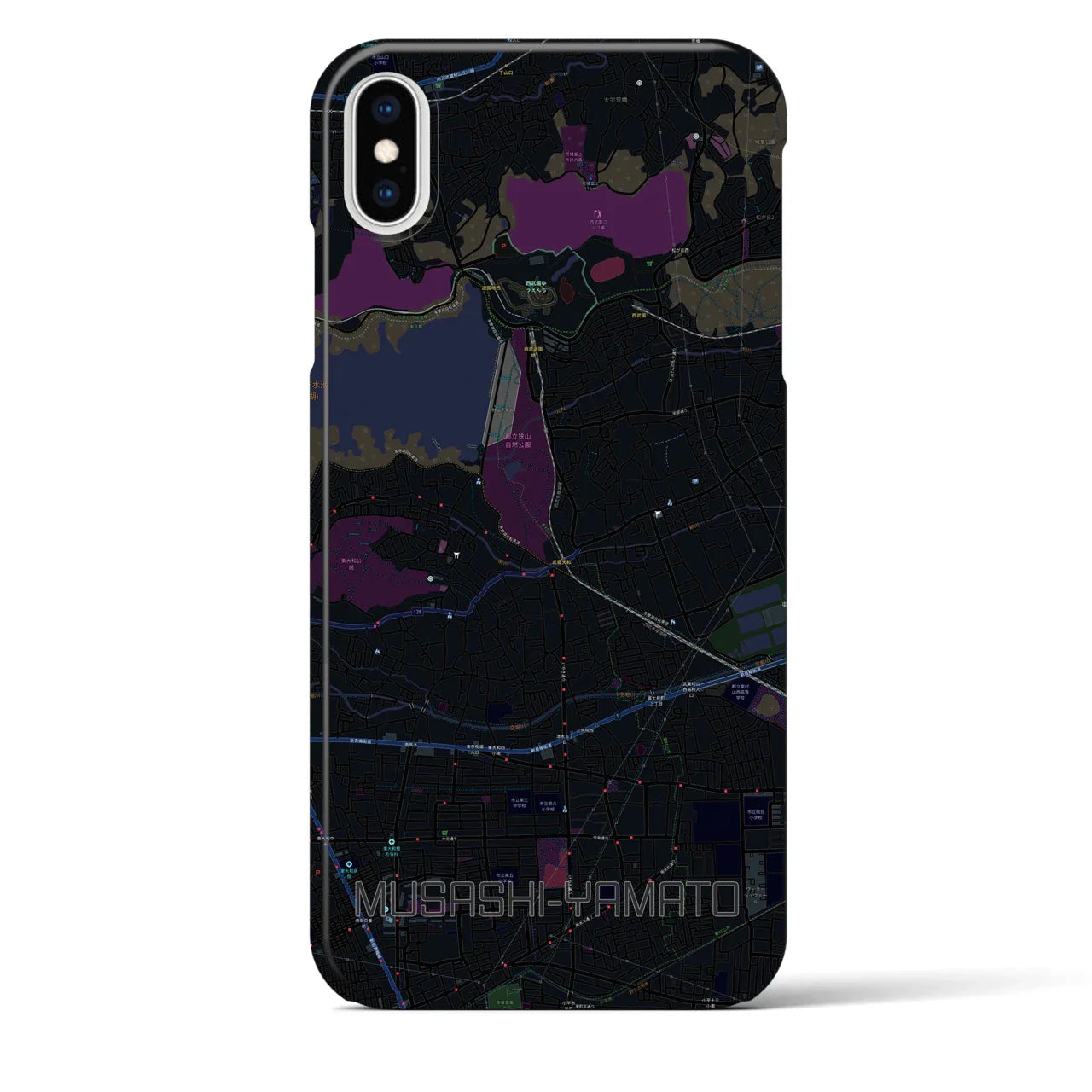 【武蔵大和(東京都)】地図柄iPhoneケース(バックカバータイプ)
