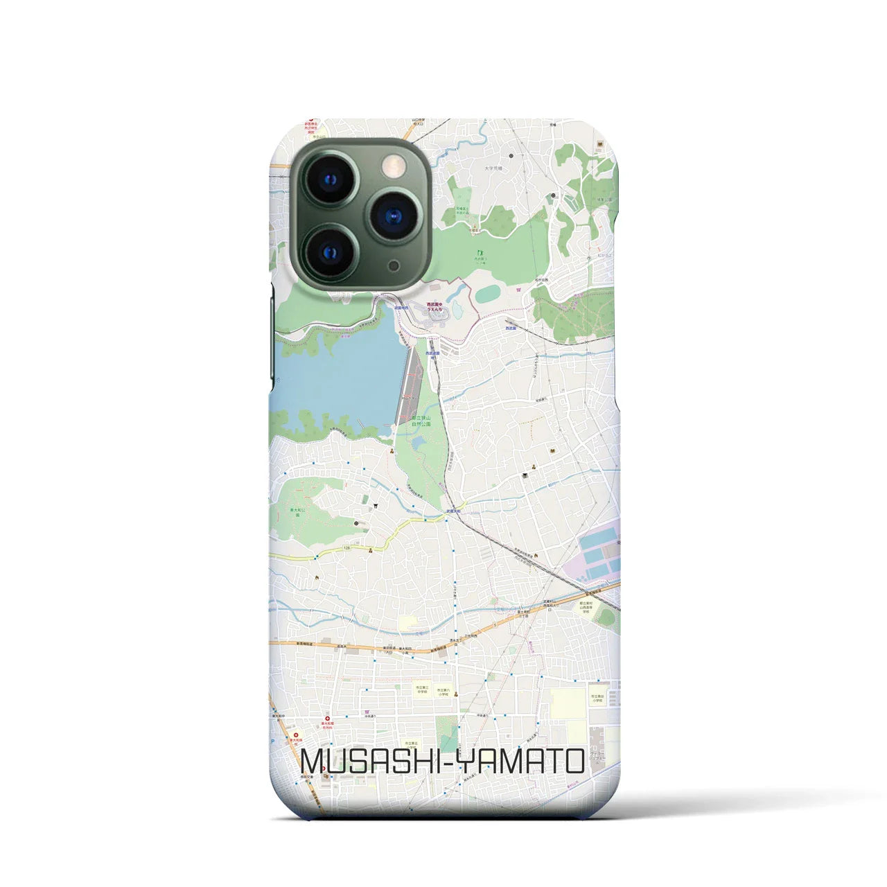 【武蔵大和(東京都)】地図柄iPhoneケース(バックカバータイプ)