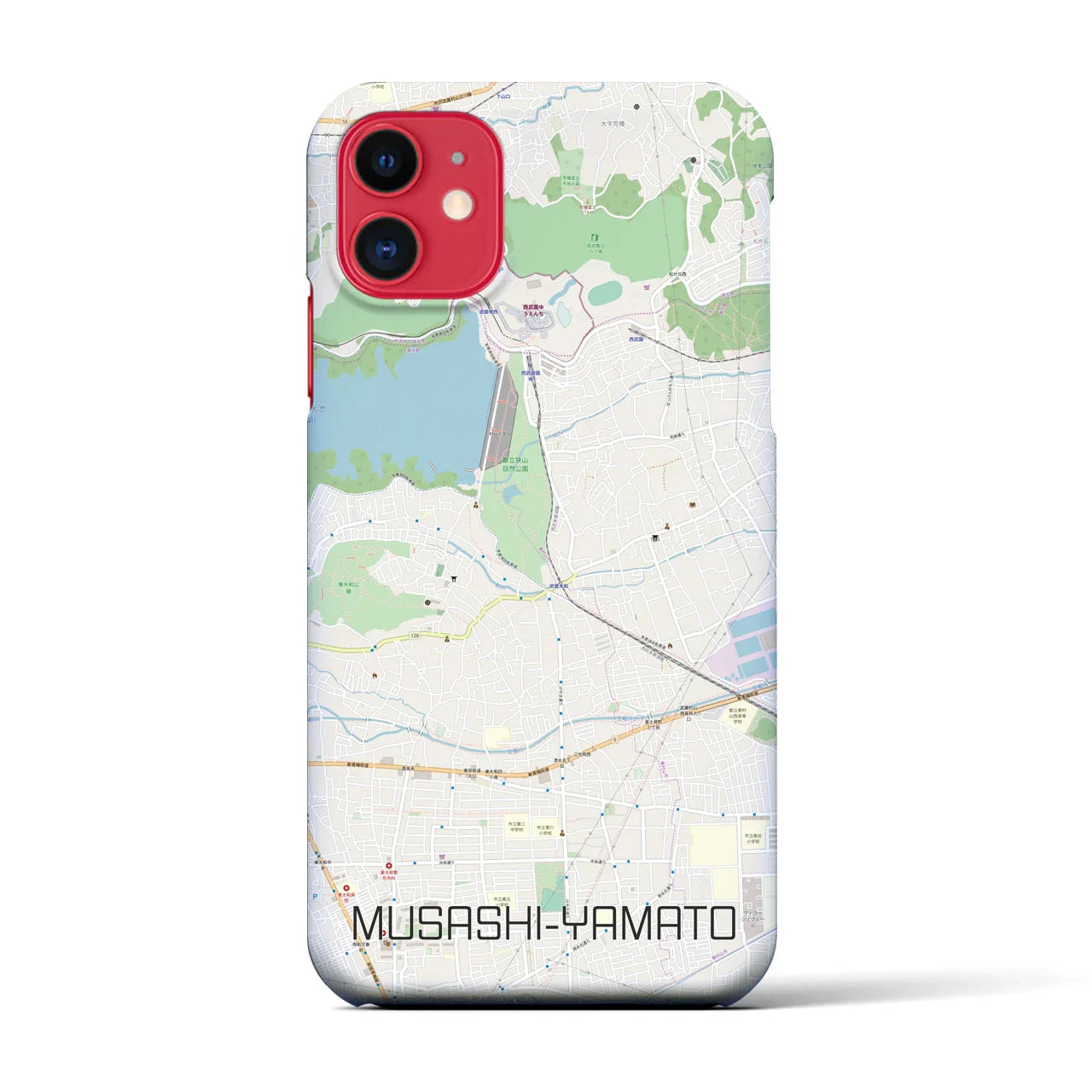 【武蔵大和(東京都)】地図柄iPhoneケース(バックカバータイプ)