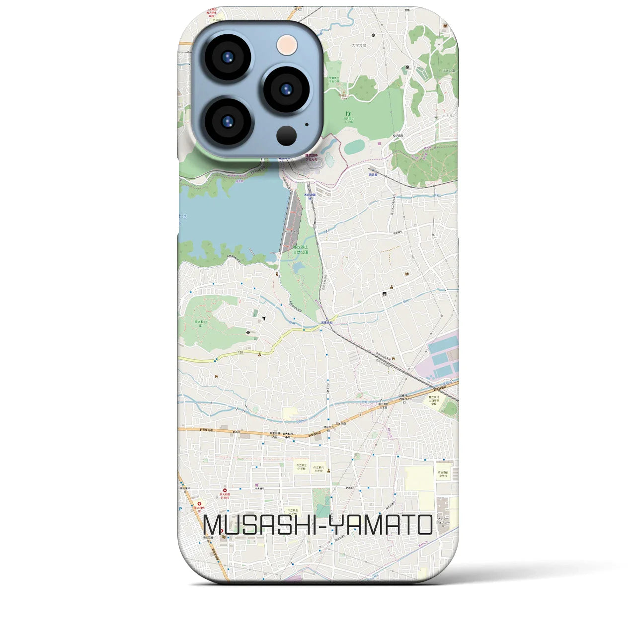 【武蔵大和(東京都)】地図柄iPhoneケース(バックカバータイプ)