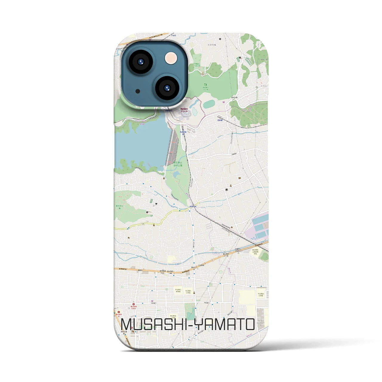 【武蔵大和(東京都)】地図柄iPhoneケース(バックカバータイプ)