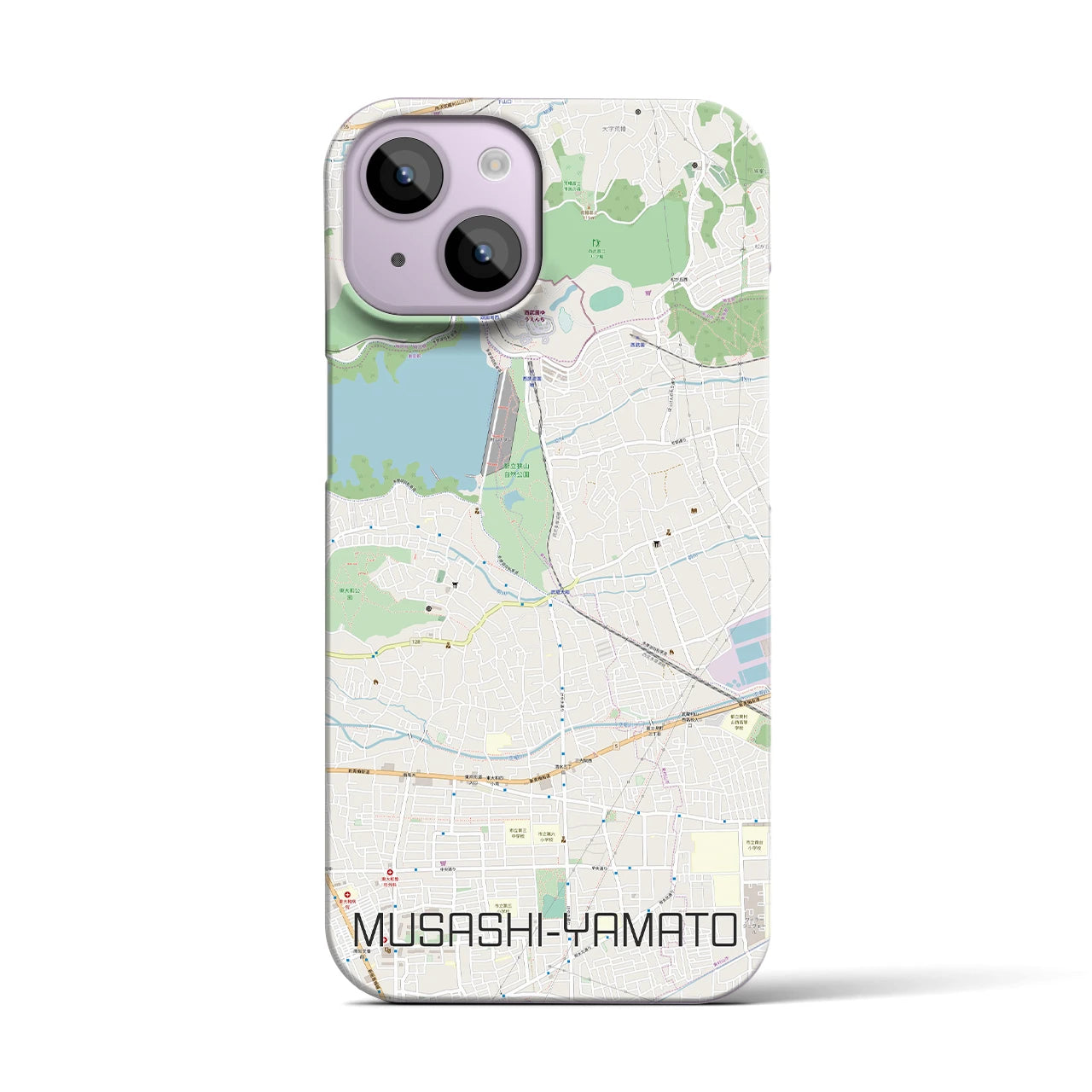 【武蔵大和(東京都)】地図柄iPhoneケース(バックカバータイプ)