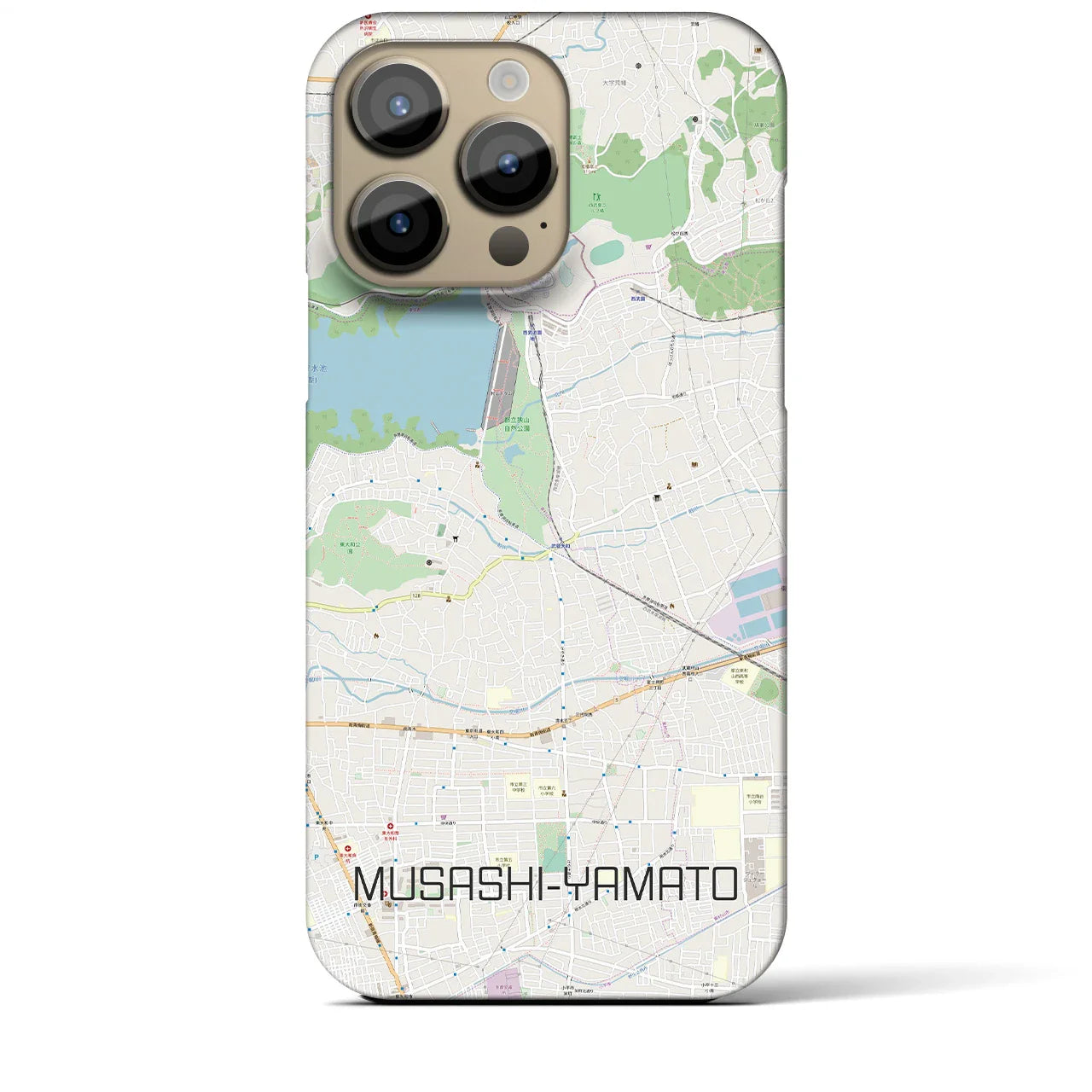 【武蔵大和(東京都)】地図柄iPhoneケース(バックカバータイプ)
