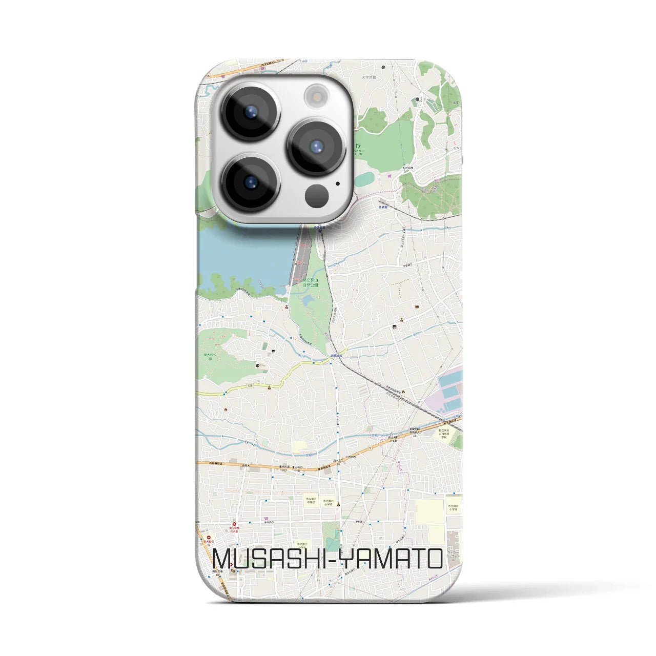 【武蔵大和(東京都)】地図柄iPhoneケース(バックカバータイプ)