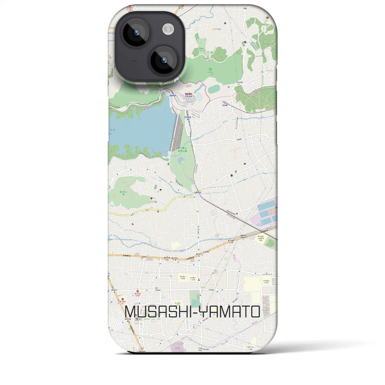 【武蔵大和(東京都)】地図柄iPhoneケース(バックカバータイプ)