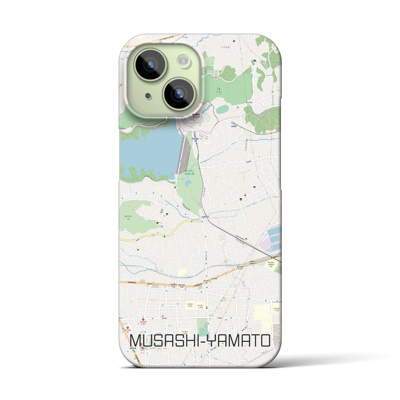 【武蔵大和(東京都)】地図柄iPhoneケース(バックカバータイプ)