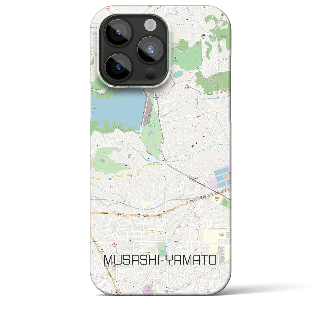 【武蔵大和(東京都)】地図柄iPhoneケース(バックカバータイプ)