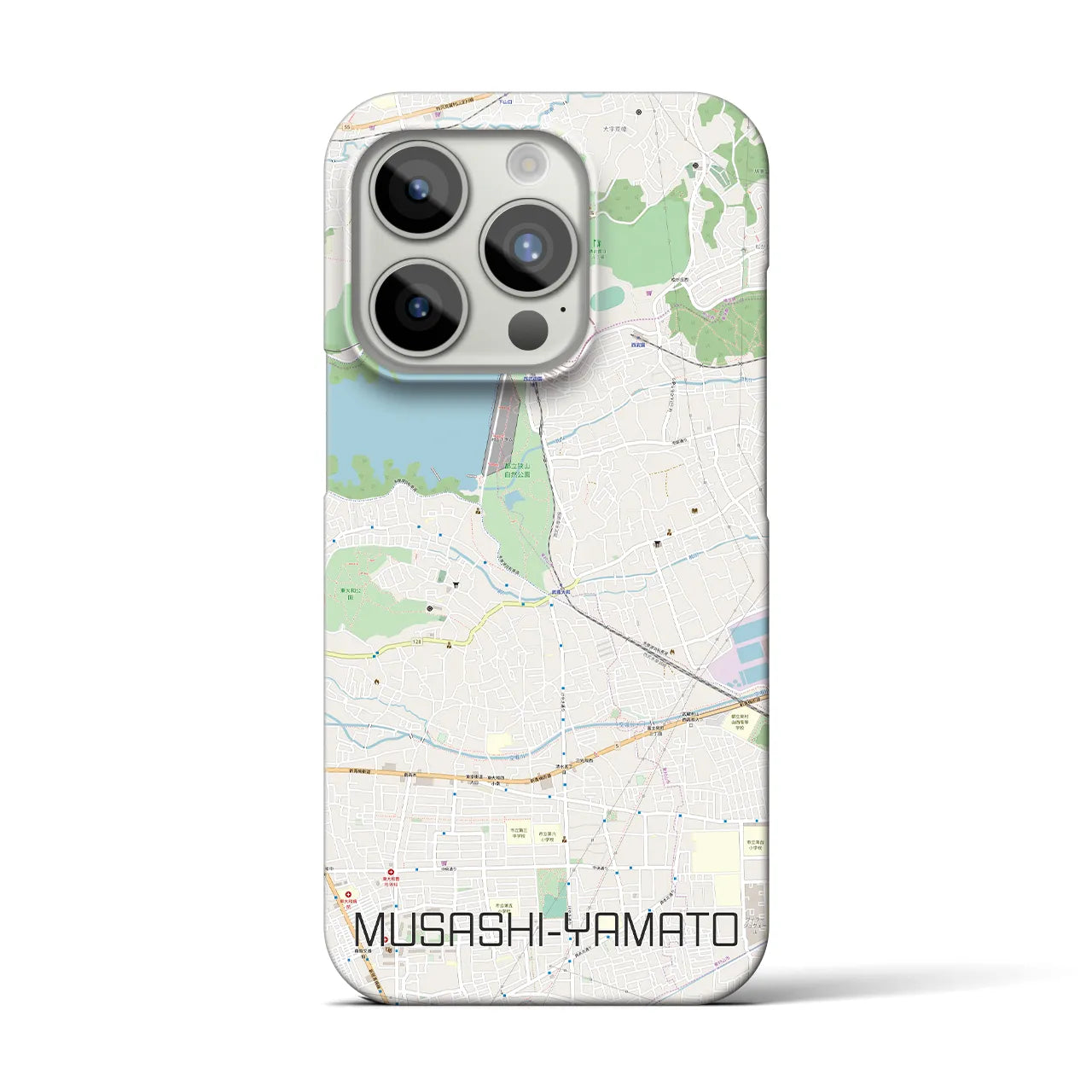 【武蔵大和(東京都)】地図柄iPhoneケース(バックカバータイプ)