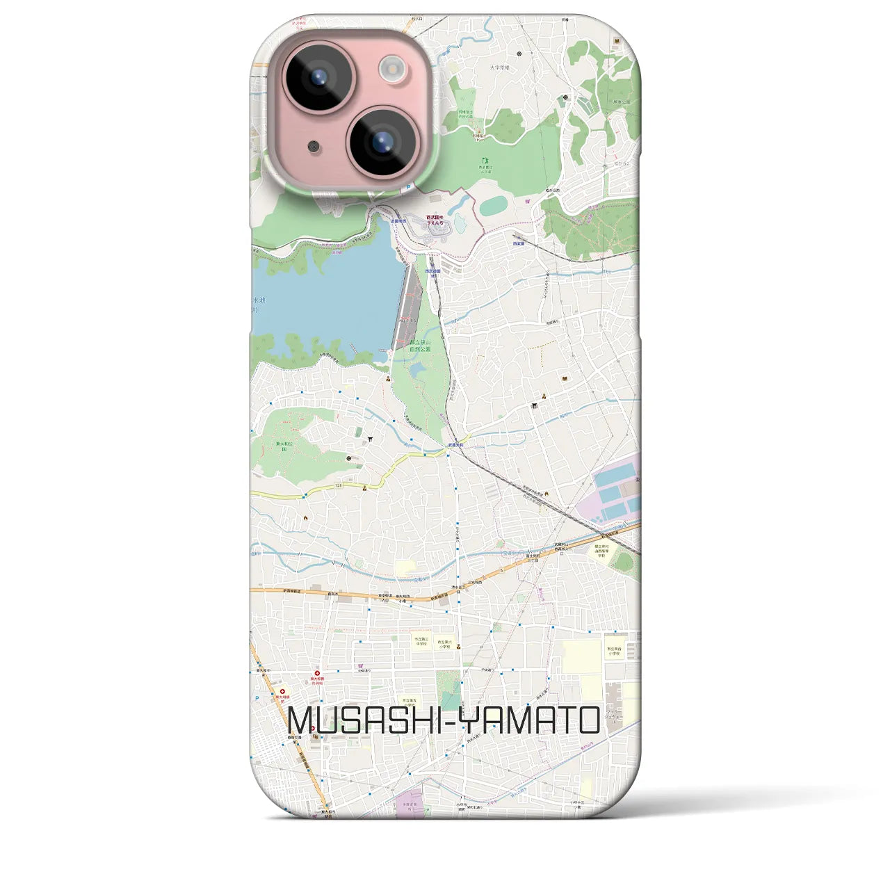 【武蔵大和(東京都)】地図柄iPhoneケース(バックカバータイプ)