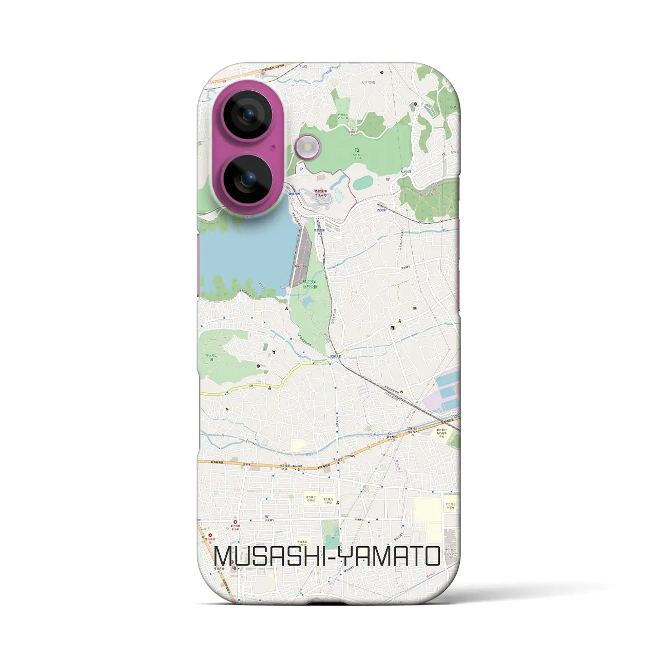【武蔵大和(東京都)】地図柄iPhoneケース(バックカバータイプ)