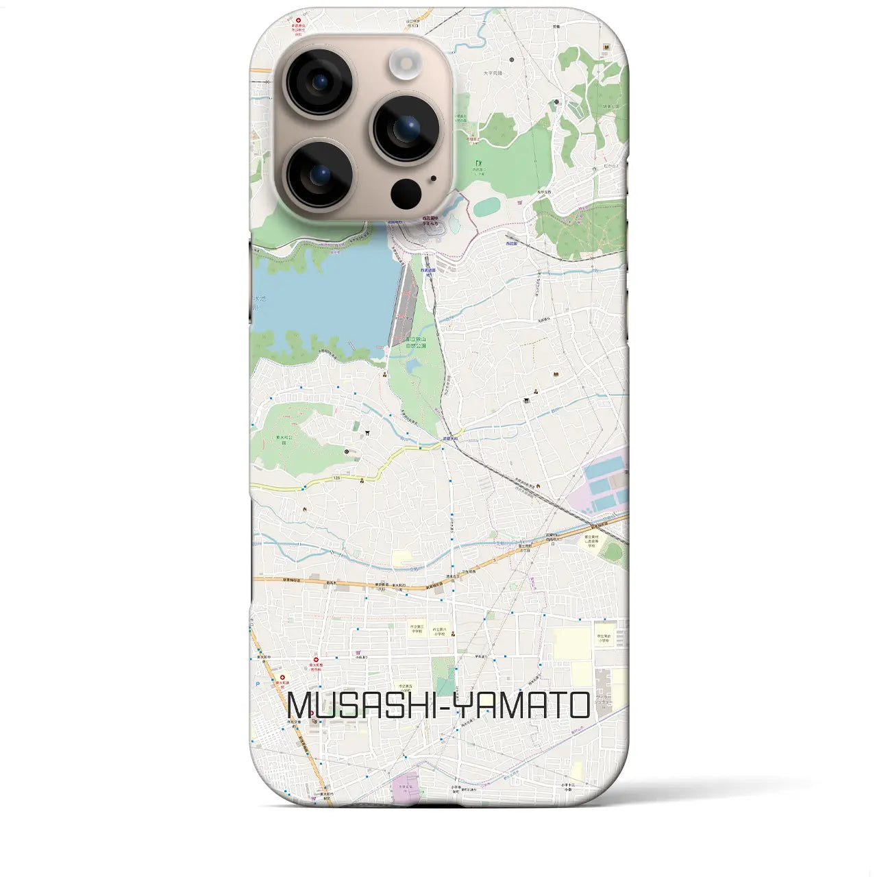 【武蔵大和(東京都)】地図柄iPhoneケース(バックカバータイプ)