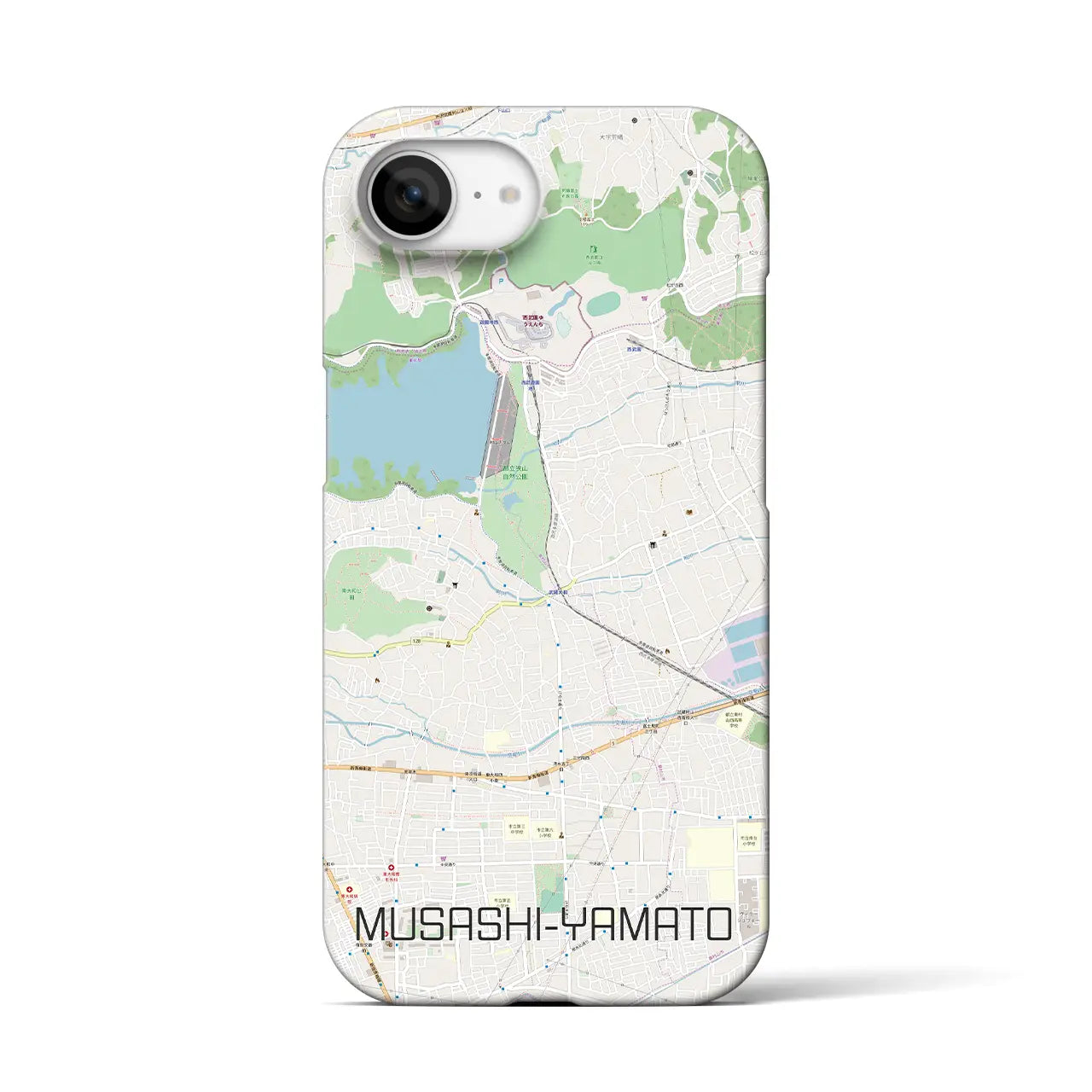 【武蔵大和(東京都)】地図柄iPhoneケース(バックカバータイプ)