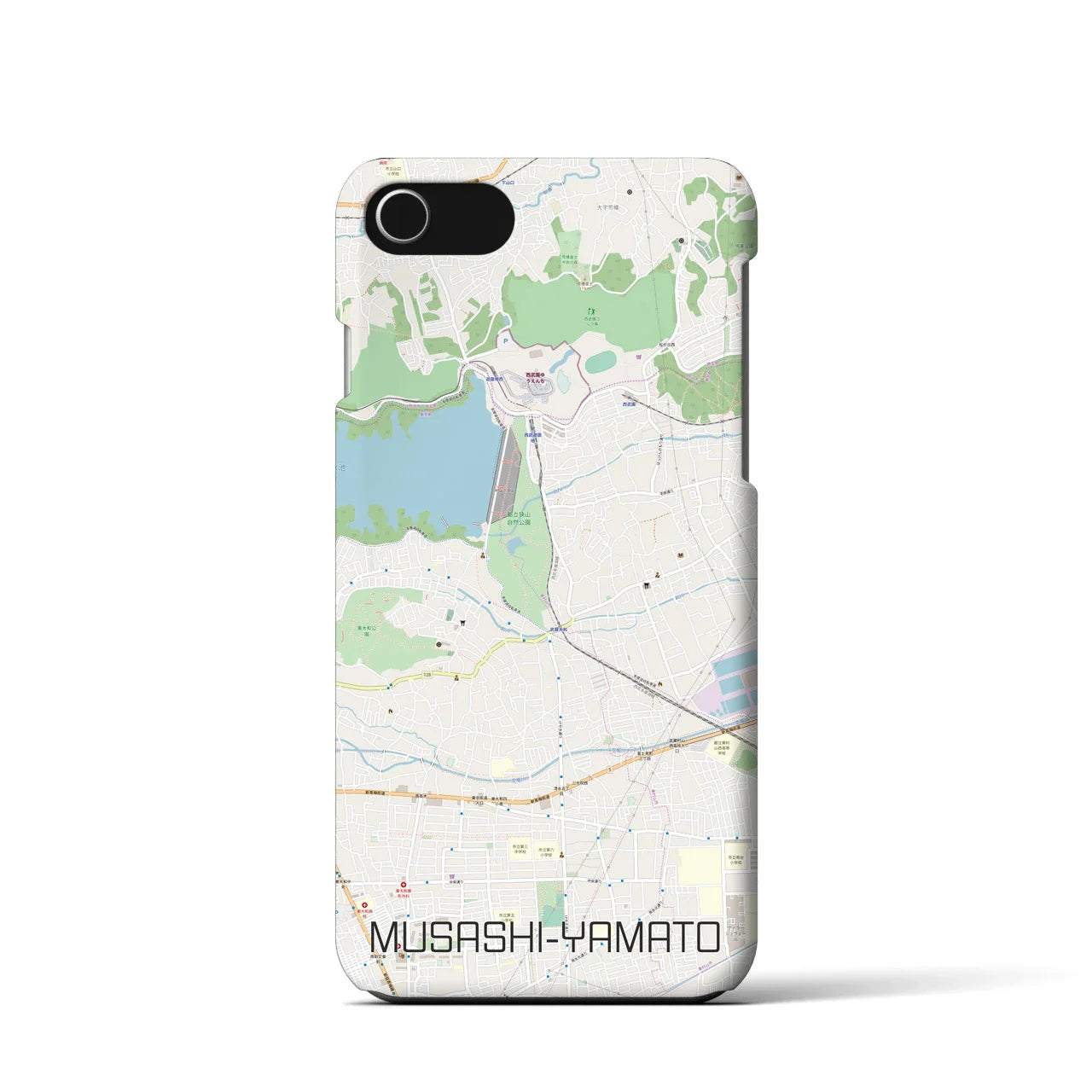【武蔵大和(東京都)】地図柄iPhoneケース(バックカバータイプ)