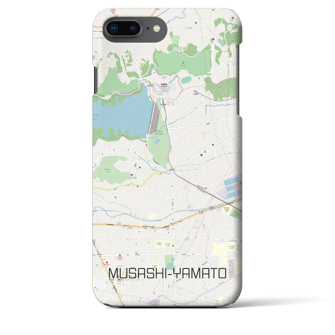 【武蔵大和(東京都)】地図柄iPhoneケース(バックカバータイプ)