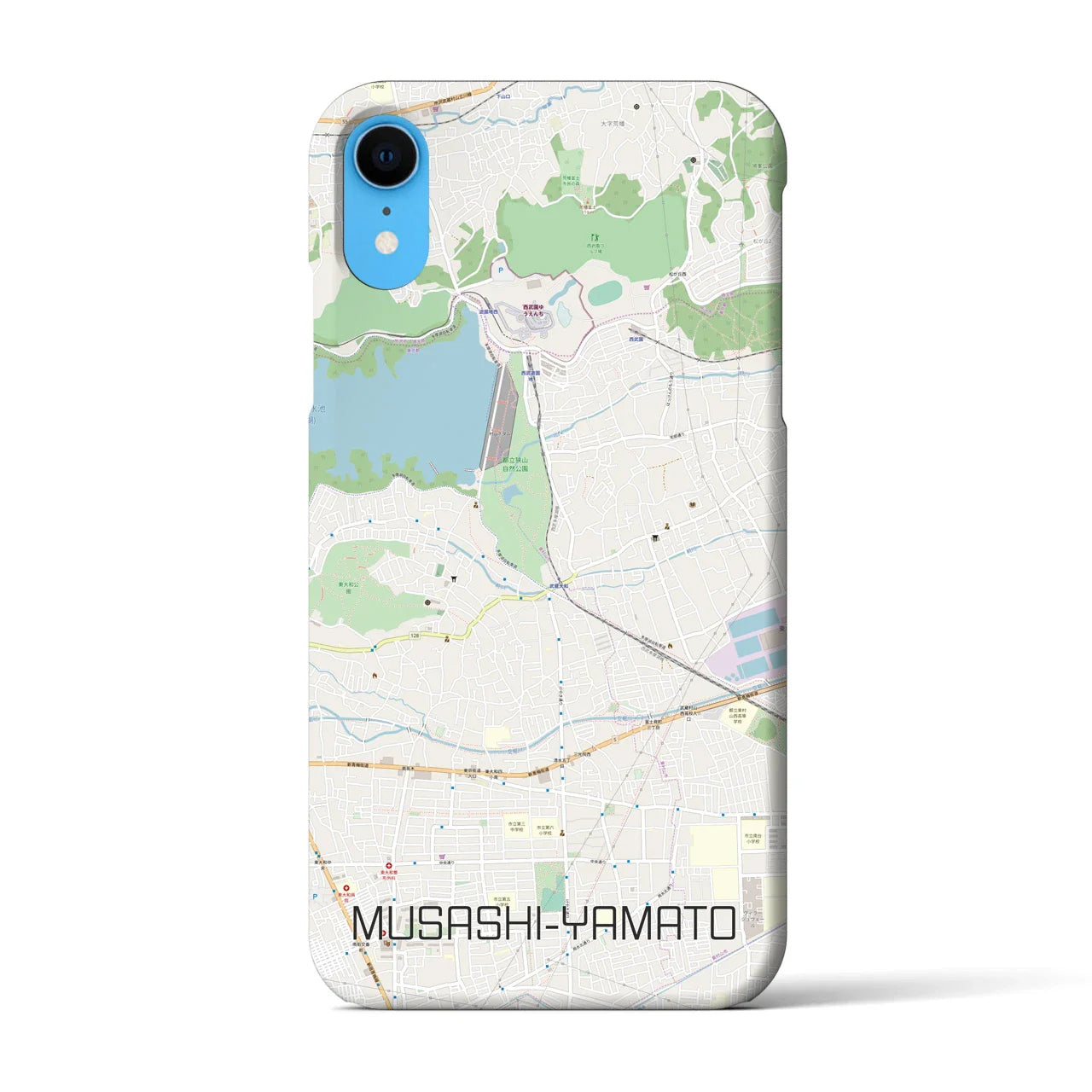 【武蔵大和(東京都)】地図柄iPhoneケース(バックカバータイプ)