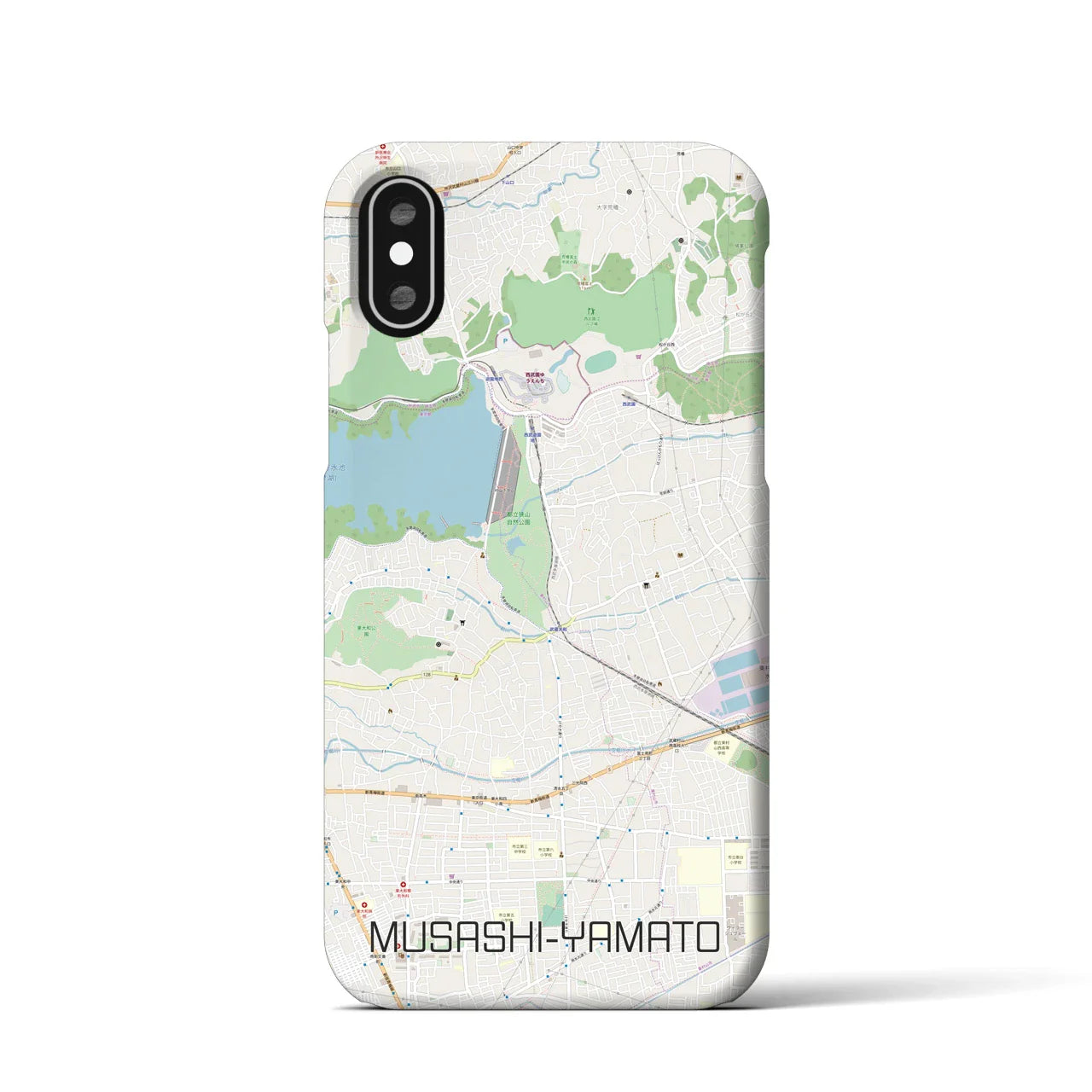 【武蔵大和(東京都)】地図柄iPhoneケース(バックカバータイプ)