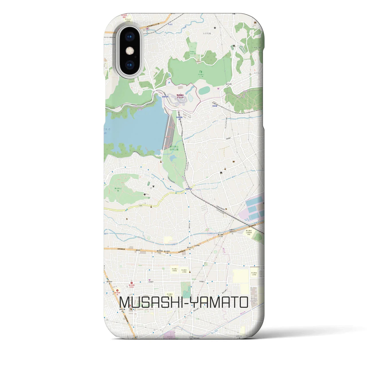 【武蔵大和(東京都)】地図柄iPhoneケース(バックカバータイプ)