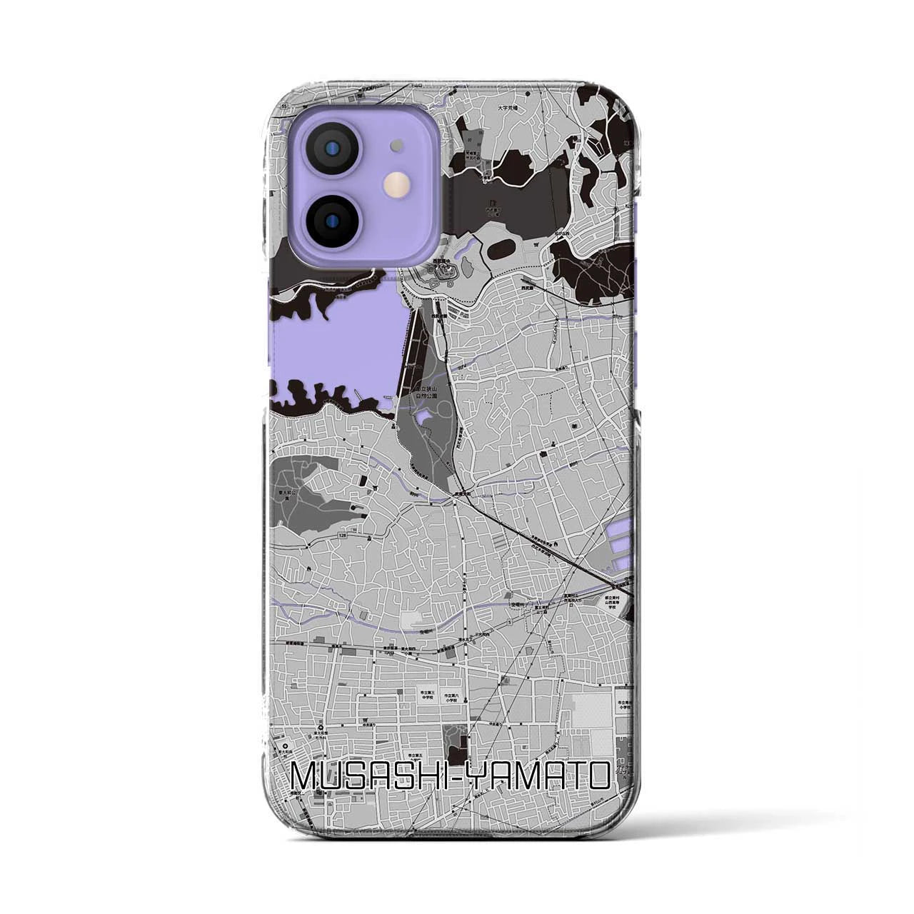 【武蔵大和(東京都)】地図柄iPhoneケース(クリアタイプ)