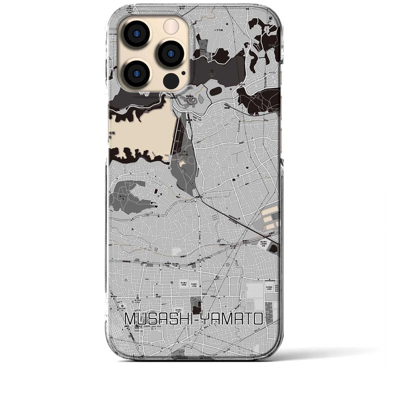 【武蔵大和(東京都)】地図柄iPhoneケース(クリアタイプ)