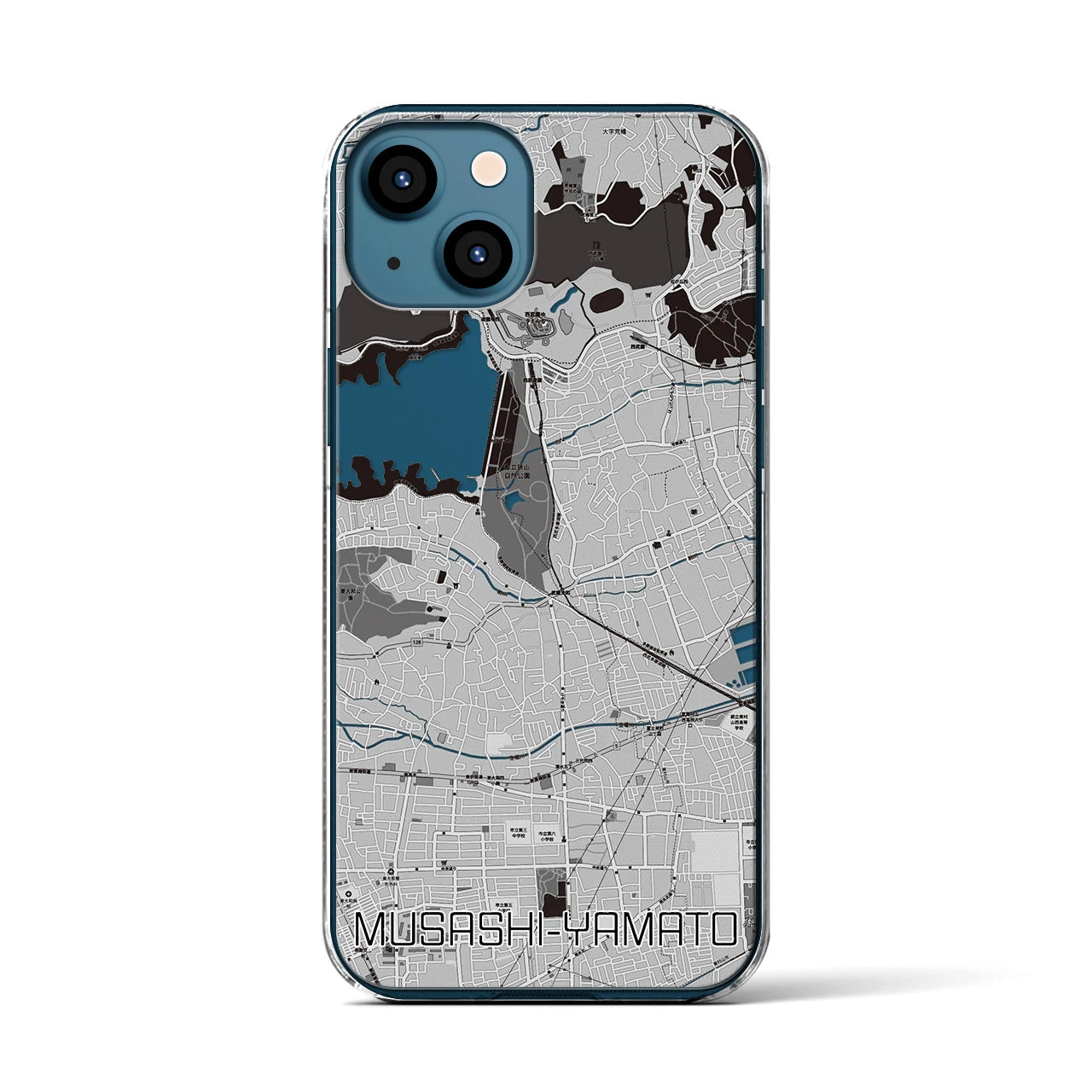 【武蔵大和(東京都)】地図柄iPhoneケース(クリアタイプ)