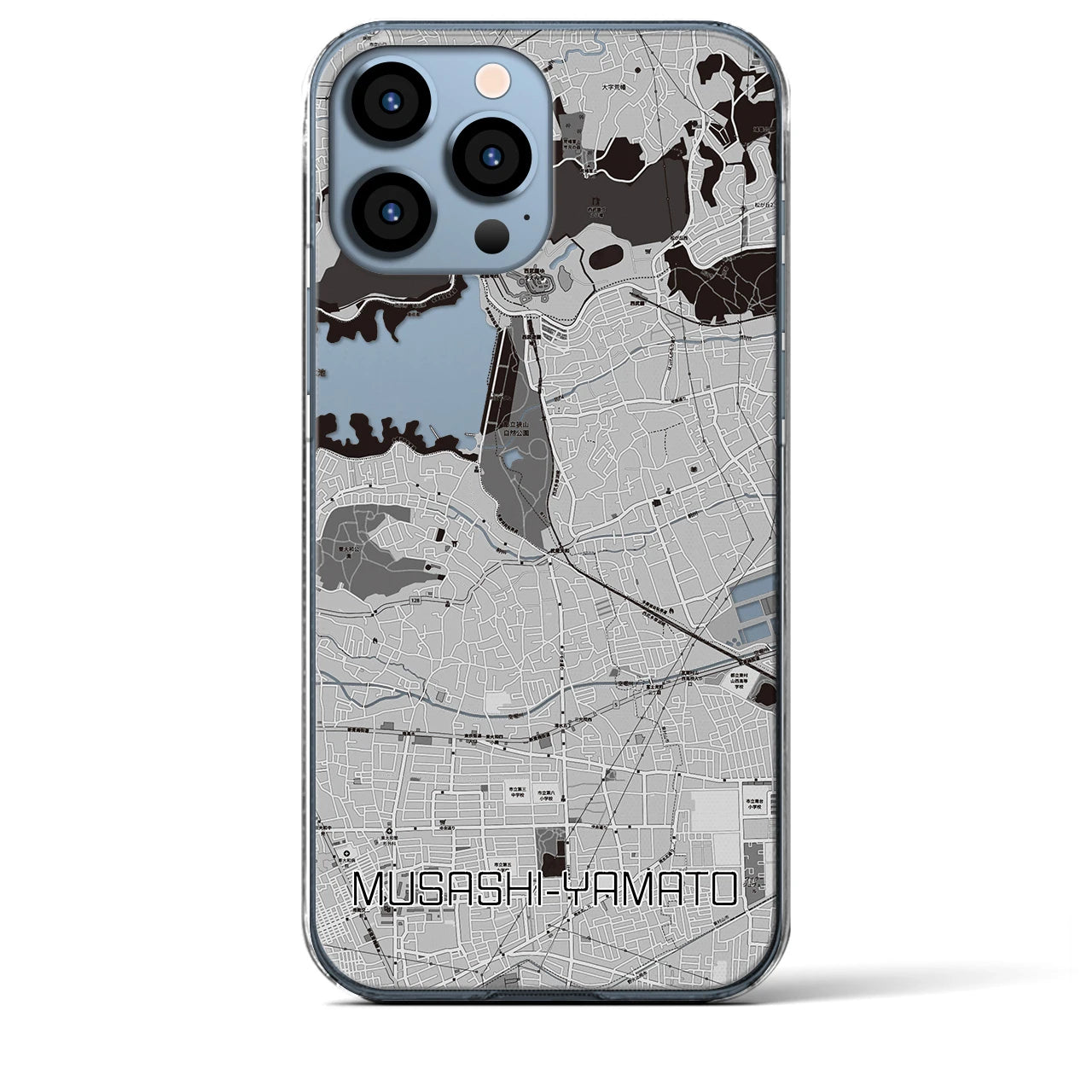 【武蔵大和(東京都)】地図柄iPhoneケース(クリアタイプ)