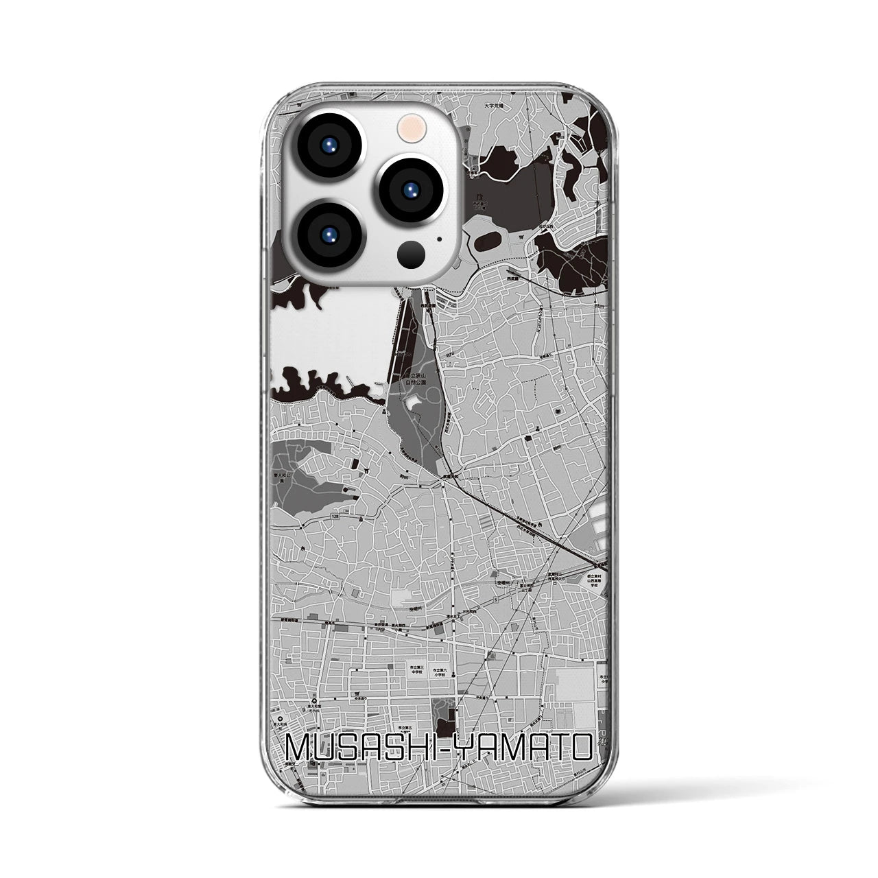 【武蔵大和(東京都)】地図柄iPhoneケース(クリアタイプ)